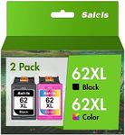 Salols 62XL Ink Cartridges Replacement for HP 62 Ink Cartridges Twin Pack for HP62 Genuine Black and Tri Colour 62 XL for HP Envy 5540 5640 5546 5544 5644 5541 5646 5542 OfficeJet 250 200 5740 5742