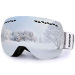 Supertrip Ski Goggles Over Glasses UV400 Anti-fog Skiing / Snowboard Goggles for Men & Women Professional Snowmobile Skate Goggles (Gray Revo Mirror Grey VLT 9.75%）)