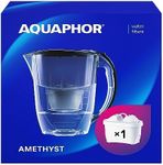 AQUAPHOR Water Filter Jug Amethyst with 1 X MAXFOR+ 200L Cartridge - Capacity 2.8L - Black