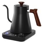 Electric Gooseneck Kettle 0.9L with LCD Display, 304 Stainless Steel Pour-Over Coffee & Tea Hot Water Boiler, Automatic Temperature Control, 1200W Quick Heating Tea Pot