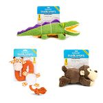 Barkbutler BOH The Bear + Aly The Gator + Garry The Giraffe Soft Squeaky Plush Dog Toy | Machine Washable | Reinforced Fabric | Non-Toxic | Durable Pet Toy | Cuddle, Play, Train, Chew, Tug