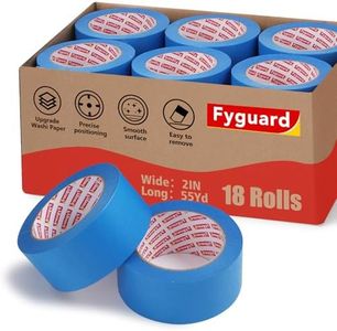 18Rolls Painters Tape 2 Inch Wide Bulk Blue Painters Tape for Wall Painting | Upgrade Washi Tape 1.89In × 990Yd Total UV Resistant Multi-Surface Masking Tape for Painting Edge Treatment DIY Crafts