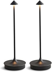 LJXiioo Cordless Table Lamps Rechargeable, LED Desk Lamp 4000mAh Battery Operated Outdoor Waterproof Portable Touch Dimmable Table Light for Patio/Restaurant/Bar/Indoor (Black-2PC)