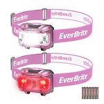 EverBrite Headlamp, 2 Pack Kids Headlamp with Red Light and Memory Function, Head Lamp for Adults and Kids with 10 Modes, Bright Headlamps for Camping, Running, Batteries Included