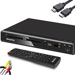 Megatek DVD Player with HDMI – Multi Region DVD Player for TV with USB Input, RCA & Coaxial Ports, Remote Control, Compact Midsize Design