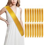 16 Pcs Sash Blank Satin Dark Yellow Sash Party, Bride To Be Sash, Plain Sash Sashes Custom Sash Senior Sash Gold Sash for Birthday, Homecoming, Graduation, Pageants, Wedding, DIY, Make Your Own Sash