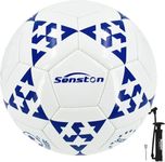 Senston Soccer Ball with Pump Football Adults and Junior Kids Size 5 Blue Soccer Ball