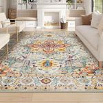 Homcomoda Washable Area Rugs 5'x8' Distressed Area Rugs for Living Room Non Slip Printed Floor Carpets for Living Room Bedrom Dining Room