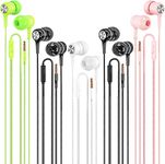 Wired Earbuds with Microphone 5 Pack, in-Ear Headphones with Heavy Bass, High Sound Quality Earphones Compatible with iPod, iPad, MP3, Android Phones, Fits All 3.5mm Jack