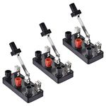 uxcell Single Pole Switch Physics Laboratory Equipment Single Pole Double Throw (SPDT) Switch Black 3 Pcs