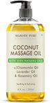 MAJESTIC PURE Coconut Massage Oil - Ultra-Glide Formula with Soothing Aroma - Therapeutic Massage, Made with Natural Oils - All Skin Types, Men & Women - 236 ml