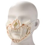 UNOLIGA Japanese Halloween Mask Skull Mask, Tiger Mask, Half Face Skeleton Mask, Halloween Scary Mask for Adults Kids, Halloween Novelty Horror Mask