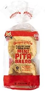 Joseph's MINI Pita Bread- Flax, Oat Bran and Whole Wheat Flour, 8 Loaves Each, 1-Pack