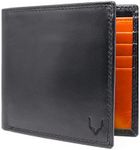 PELLE TORO Minimalist Slim Mens Wallet, Handmade Real Leather Card Wallet with RFID Blocking, 10 Card Holder Slots & Note Section, Black & Orange