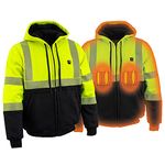 Milwaukee Leather-Men's High Viz Green Heated Textile Jacket w/Front & Back Heating Elements - Battery Pack Included-NEON GREEN-2X