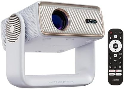 Wzatco Yuva Horizon, Google TV Official, Native 1080P Projector 4k Ultra HD, 1500 ANSI Ultra Bright, Fully Automatic, Sealed Engine, Smart Mini Theater for Room, Home Cinema, White