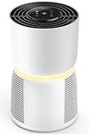 Homvana Air Purifiers for Bedroom Home Office (215 ft²) 22dB Ultra Quiet Sleep Mode, 13 True HEPA Air Cleaner for Small Room, Night Light, Auto Mode, Washable Filter, for Pet Allergies Smoke Dust Odor