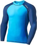 SURFEASY Men's Rash Vest Swim Shirts, Quick Drying Rash Guard Swimming Surfing Rash Tops Shirts T-Shirt Long Sleeve(Royal Blue/Navy,M)