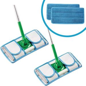 Old Home Kitchen Reusable Microfiber Mop Pads | Durable Machine Washable Refills | Compatible with Swiffer Dry Mops | Flat Mop Pads for Efficient Floor Cleaning | 2 Pack