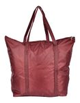 Kuber Industries Polyster Foldable Shopping Bag|Travel Storage Bag|Tote Bag|Cloth Bag with Small Pocket (Maroon)