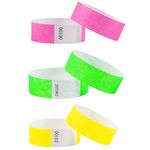 L LIKED 600pcs Numbered Wristbands, Waterproof Paper Bracelets Lightweight Concert Event Wristbands Wrist Party Bands Armbands for Events Festivals(3 Colors)