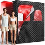 iTHERAU 2 Person Infra.red Steam Sauna Box for Home, Portable Sauna Steam Room with 660nm＆850nm Red Light, 2 Steamers, 2 Folding Chair, 5-Layer Waterproof
