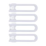 Sliding Cabinet Child Safety Locks-GRANDOTO U Slide Door Locking for Childproof Safe Latch & Baby Proofing Lock for Wardrobe,Kitchen,Bathroom,Drawer,Fridge,Cupboard Doors Knobs & Handles (4Pack White)