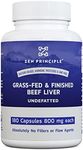 Zen Principle Ultra-Pure Desiccated Beef Liver, Grass-Fed, Pasture-Raised Cows. No Hormones or GMO. Natural Energy and Workout Boost from Iron, Amino Acids, Protein and Vitamins. 180 Capsules 800 Mg.