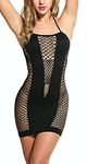 Xs and Os Women Babydoll Lingerie Stretchable Top Bodysuit (Black, Small, Polyamide Spandex Mix, Above The Knee)