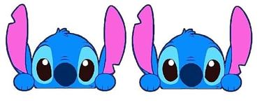 USSZ (Pack of 2) Funny Cute Stitch Peeking Vinyl Decal Stickers for Car | Truck | Van | SUV | Motorcycle | Window | Wall | Cup | Laptop | Any Smooth Surface Size: 4"