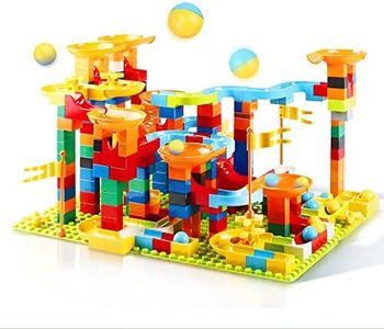 320Pc Duploed Marble Race Run Building Blocks Maze Ball Track Preschool Toy Kids