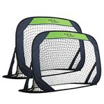 Sport Squad Portable Soccer Goal Net Set - Set of Two 4' Pop Up Training Soccer Goals with Compact Carrying Case - Easy Assembly and Compact Storage - Great for Kids and Adults, Small (SSS1001) , Black