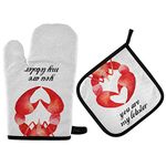 ZZXXB You are My Lobster Oven Mitts and Pot Holders Set of 2 Heat Resistant Non-Slip Kitchen Gloves for Cooking Baking Barbecue Grilling