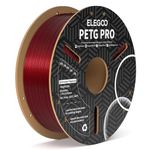 ELEGOO PETG PRO Filament 1.75mm Burgundy Red Translucent, Tough 3D Printer Filament Dimensional Accuracy +/- 0.02 mm, 1kg Cardboard Spool(2.2lbs) for Most FDM 3D Printers