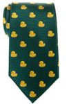 Retreez Classic Rubber Duck Woven Microfiber Men's Tie - Green, Christmas Gift