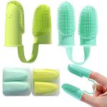 YIMIKE Dog Toothbrush Kit,2 Pack Dogs Finger Tooth Brush,Dental Care,Tow-Finger Teeth Brushing for Cat,Puppy, Small Pet,Food Grade Silicone Easy Cleaning Brushes for Cats and Large Pets