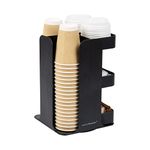 Mind Reader Cup Condiment Carousel, Countertop Organizer, Coffee Bar Accesories, Kitchen, Stirrers, 20.3Lx20.3Wx31Hcm, Black