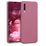 kwmobile Case Compatible with Samsung Galaxy A70 Case - Soft Slim Protective TPU Silicone Cover - Dark Rose