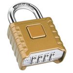 Diyife Heavy Duty Combination Padlocks Outdoor, [Weatherproof] 52mm Large 4 Digit Locker Padlock with 8mm Thick 304 Stainless Steel Shackle for Garage, Home, School, Gate, Shed, Fence, Gym (Copper)