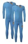 Heatwave® Pack of 2 Men's Extreme Thermal Underwear Set, Long Sleeve Top & Long Johns Set, Winter Thermals, Medium Blue