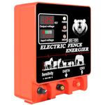 9J Electric Fence Charger Energizer, 9 Joules 400 Acres, AC DC 2 in 1 Powered Supply, Input 12V Output 12KV, with Display Alarm and Remote, Deter Predators, Contain Cattle Cow and Livestock