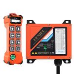 H208 2 Speed 12V 24V 36V 12-65V Industrial Wireless Crane Remote Control for Hoist Overhead Bridge Crane Radio Gantry Crane Remote Controller 8 Buttons Transmitter and Receiver