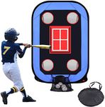 Baseball Pitching Target Net, Pop Up Baseball Pitching Net, Portable Baseball Hitting Net with Strike Zone, Baseball Practice Equipment for Kids with Carry Bag