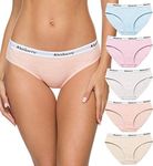 Wealurre Womens Underwear Cotton Bikini Breathable Sport Low Rise Panty for Women Multipack(6001M,Light)