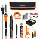 TOWOT Soldering Iron Kit, Electronic Soldering Iron 60W Adjustable Temperature, Deoldering Pump, Tin Wire