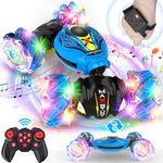 Dioju RC Stunt Car for Kids Adults, 2.4GHz Hand Gesture Sensing Remote Control Car with Light Music, Outdoor Controlled Toys Birthday Gifts for Aged 3 4 5 6 7 8 Year Old Kids Girls Boys (Blue)