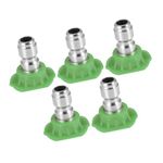 A ABSOPRO High Pressure Washer Spray Nozzle Tips Quick Connector 25 Degrees Green PCS of 5