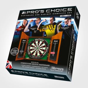 Harrows Wooden Dartboard Cabinet Set – Classic Home Game Accessory