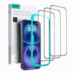 ESR 3 Pack for iPhone 16 Plus/iPhone 15 Plus Screen Protector, Tempered Glass Film with Easy Installation Tool, 9H Hardness, Military-Grade Shatterproof, Full Coverage, HD Clear, Scratch Resistant