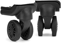 Ech.Apr 1 Pair Luggage Wheels Replacement,Mute Suitcase Wheel Repair Set, Black Luggage Suitcase Caster Wheel Replacement Parts, Black-B, 2pcs, Ea44-double